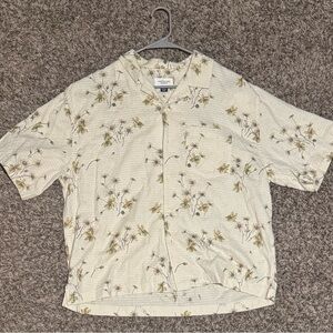 American Eagle Outfitters Cream Floral Men's Shirt